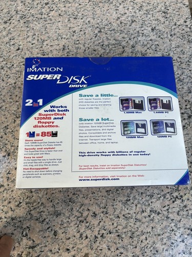 Imation SD-USB-M2 Portable SuperDisk Lecteur de disquette USB externe pour Mac NOS - Photo 3/6