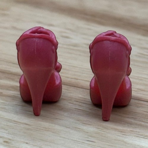 Barbie Doll Shoes Mattel High Heels Stilettos Matte Mauve Pink With Bows Formal - Picture 7 of 8