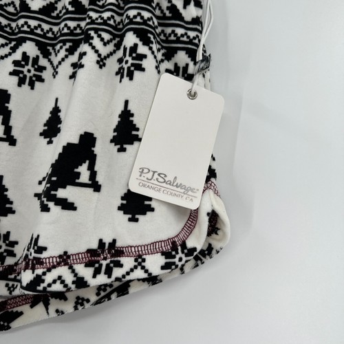 PJ Salvage Velour Ski Pajama Shorts sz XS Ivory/Black Fair Isle RZSKS NWT - Picture 2 of 7