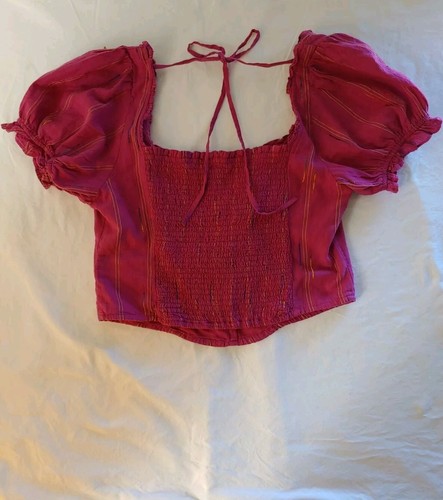 Free People Gr. Large Seratonin Crop Korsett Style Top bunt dehnbar Boho - Bild 8 von 8