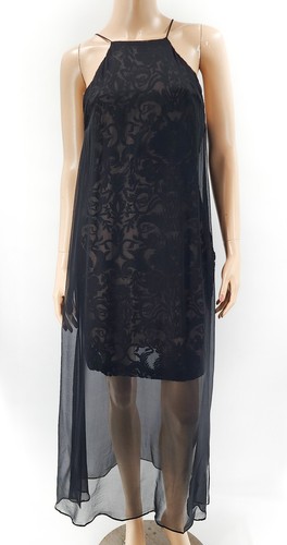 BAILEY 44 Black Overlay Embroidered Dress Size M