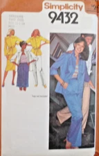 Simplicity Sewing Pattern 9432 Misses Skirt Pants Shirt-Jacket Size 18-20 VTG UC
