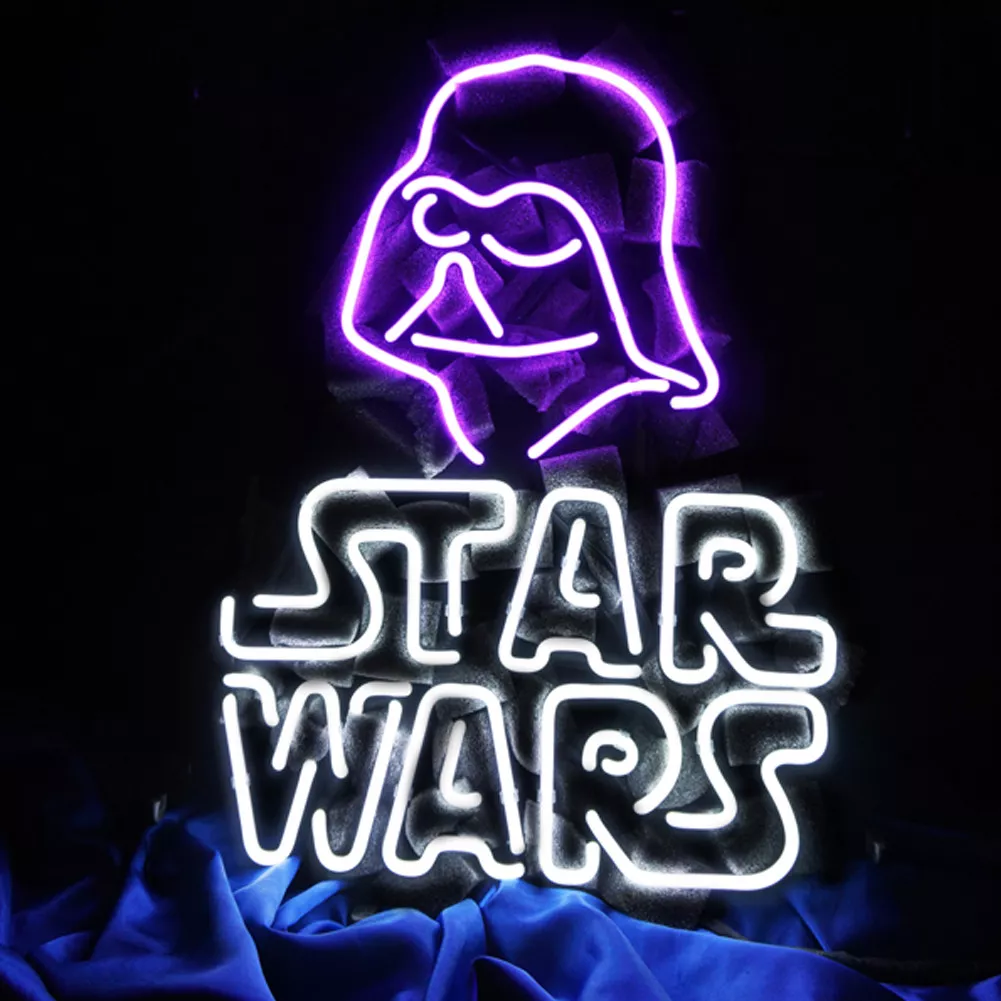 17"X14"Star Wars Neon Sign Light Home Room Wall Hanging Real  Glass Tube Art Gift | Ebay