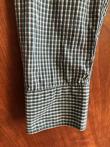Timberland Mens Slim Fit Button Down Shirt Sz M Green Gingham Check Pure Cotton - Picture 12 of 19