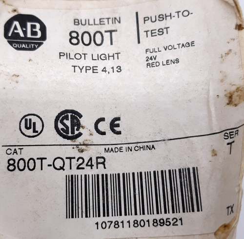Allen-Bradley 800T-QT24R rote Kontrollleuchte mit Drucktasten - Bild 2 von 5