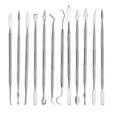 12x Stainless Steel Wax Carving Tool Clay Ceramic Pottery Sculpting Moulding DIY