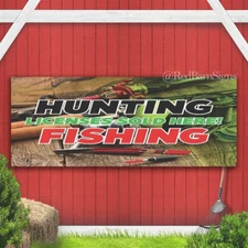 Hunting License Here Fishing Indoor Outdoor Banner Sign