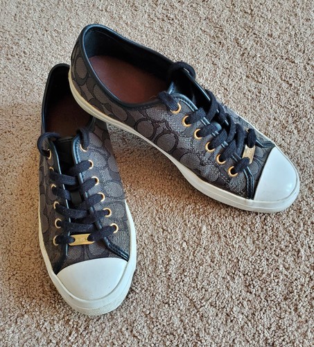 Coach Empire Signature C Logo Lace Up Canvas Sneakers Women's 8B