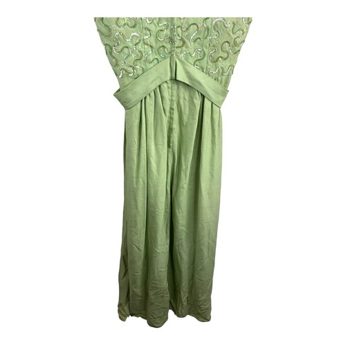 Vintage 60s Tea Party dress sz 10 L Green Palette LACE sequence Whimsical Fairy - Picture 10 of 24