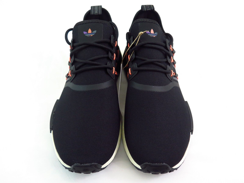 Size 11.5 ADIDAS ORIGINALS Men's NMD R1 Sneaker Shoes Black Grey Orange - Picture 6 of 12