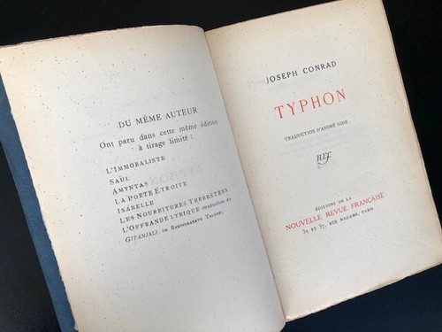 Joseph Conrad - Typhon - NRF juin 1918 - Ex. 71 / 300 - dédicace André Gide - Foto 10 di 15