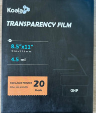 Koala Laser Transparency Film, Color Transparent Paper for OHP, Clear Overhea...