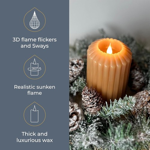 Battery Operated Candles with Remote 2PK - Flickering 3D Moving Flame, LED Flame - Picture 7 of 7