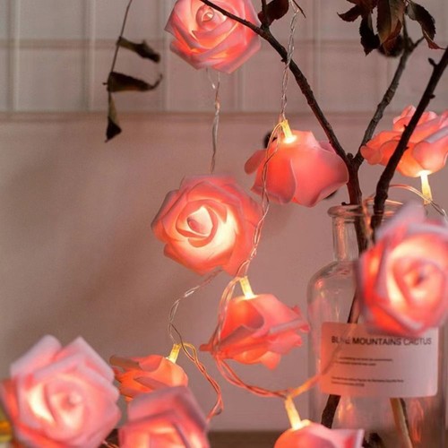 LED Rose Flower String Lights Atmosphere Decorative Lamp Festival Lantern String - Picture 6 of 18