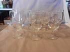 Set of 7 Vintage Clear Glass Wine or Water Glasses 5.75" Tall (M)