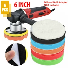 6pcs 6" Car Buffing Polishing Pads Waxing Foam Sponge Polisher Kit for Drill US