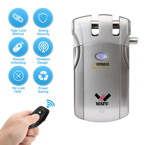 Wireless Remote Control Lock Keyless w/ 4 Remote Keys Smart Home Door Lock L1D9 - Picture 7 of 19