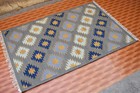 Bedroom Kilim Dhurrie Area Rug 4x6 Grey Wool Rug Hand Woven Wool Rug