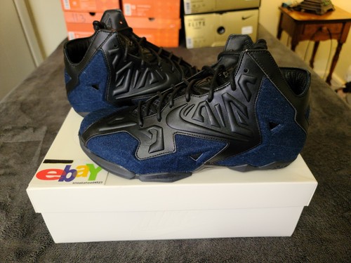 NIKE LEBRON XI EXT DENIM QS 2014 NEGRO/NEGRO DENIM 659509 004 NUEVO DEADSTOCK - Imagen 2 de 20
