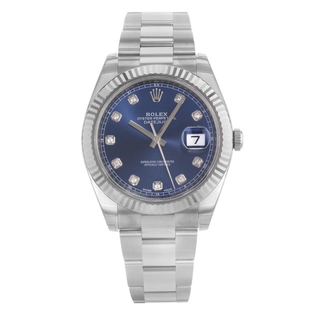 Rolex Datejust 41 126334 Blue DIal 18K White Gold Steel Automatic Mens Watch