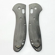 2x Black Handle Patch Custom Micarta Scales For Benchmade Griptilian 551 Knife