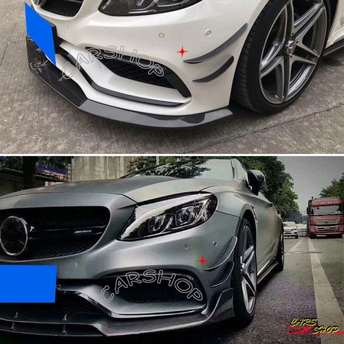 Carbon Fiber Front Bumper Splitter Canard Trim For Benz W205 C300 C63 2015-2019 - Picture 4 of 7