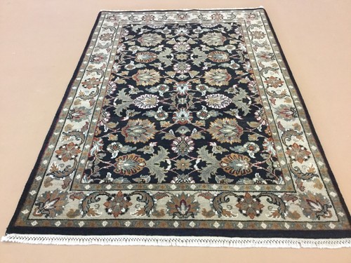 4 X 6 Alfombra negra beige Ziegler área oriental lana anudada a mano floral - Imagen 9 de 12