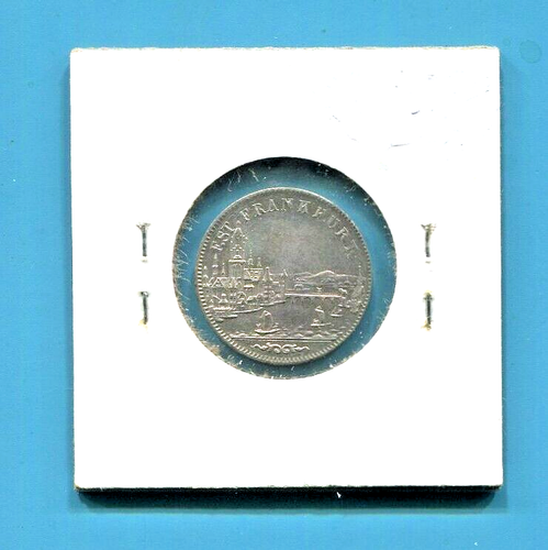 FRANKFURT AM MAIN - FANTASTIC HISTORICAL SILVER 6 KREUZER, 1854, KM# 350 - Picture 2 of 2