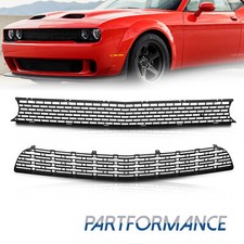Upper Lower Grille Grill For Dodge Challenger 2015-2021 CH1036146 CH1200399 2PCS