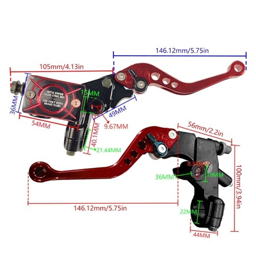 Brake Clutch Cylinder Reservoir Levers Motorcycle Brake Clutch Pump Rod - Picture 8 of 14