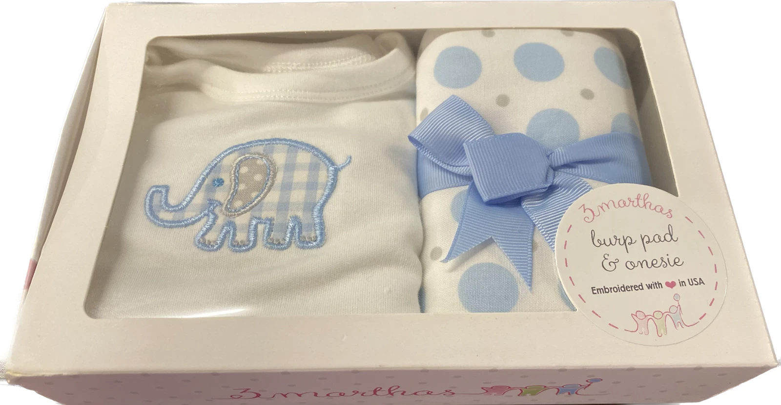 3Marthas Burp pad & onsie set- New in Box