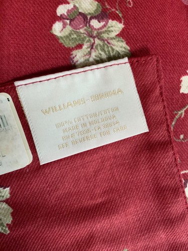8 Williams Sonoma Burgunder Servietten/Tischsets Weinrebe 100 % Baumwolle Gebraucht Etikett - Bild 6 von 6