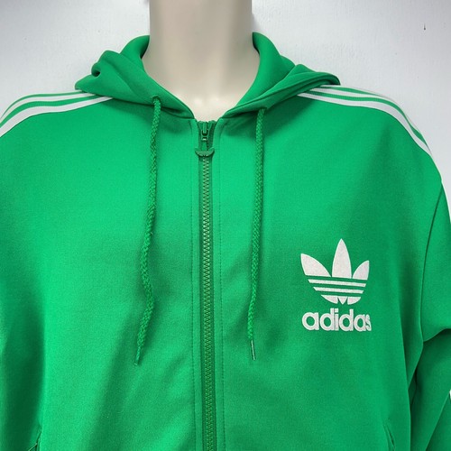 Adidas Firebird Hoodie Jacke grün 3 Streifen Track Top Trefoil UK Größe Large - Bild 2 von 15