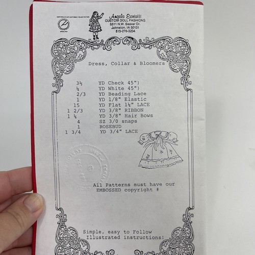 Angela Eoriatti Sewing Pattern 28” Doll 2890 Dress Bloomers Love Pattern Shay - Picture 2 of 10