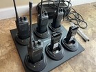 Lot of 4 Motorola Cp200 Uhf 438-470 Mhz Two Way Radios & 6 Place Gang Charger