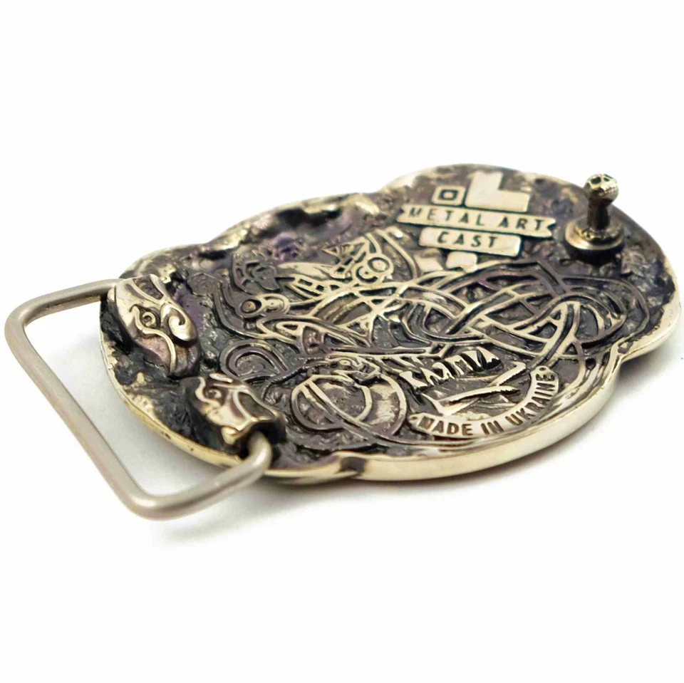 German silver belt buckle Jormungandr, World Serpent buckle, Dragon buckle - Image 4 of 4
