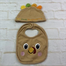 Baby My First Thanksgiving Bib And Hat Cap