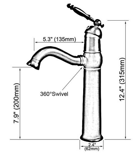 Oil Rubbed Bronze Bathroom Basin Faucet 360 Swivel Spout Kitchen Sink Mixer Tap - Picture 3 of 6