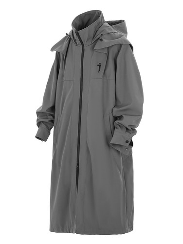 Niepce Japanese Urban Jacket with Hoodie Streetwear Casual Long Trench Coat - Picture 21 of 34