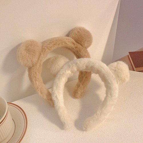 Animal Ears Fluffy Stuffed Hair Hoop Soft Hair Ball Hairband Hair Accessories US - Bild 6 von 17