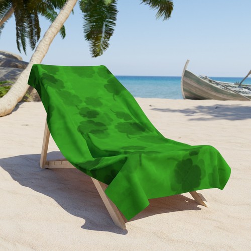 Clovers Green Beach Towel - Picture 4 of 5