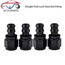 4pcs 4AN/6AN/8AN/10AN/12AN Straight Push Lock Hose End Fitting Fuel Line Adaptor