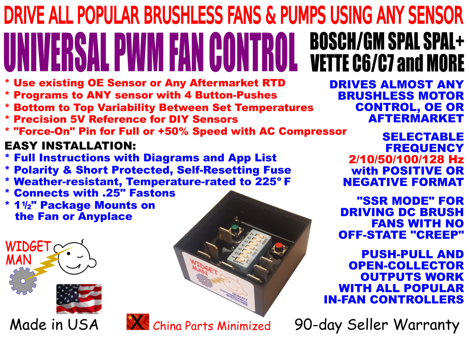 BRUSHLESS PWM VARIABLE FAN CONTROL, use existing sensor with SPAL and