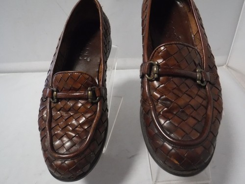 PFR VTG Women's BASS Leola Brown Woven Basketweave Leather Horsebit Loafer Sz 5 - Picture 4 of 13