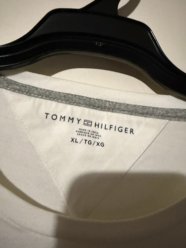 Mens TOMMY HILFIGER White S/S T-Shirt - Size XL (T14) - Picture 2 of 3