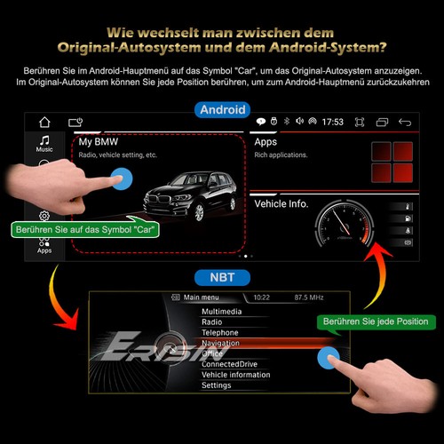 64GB 10.25" Android 14 IPS Autoradio GPS Navi für BMW X1 F48 NBT DAB+DVR CarPlay - Bild 10 von 24