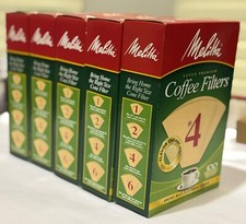 5 Pack Melitta #4 Cone 8-12 cup Coffee Filter 100 count each