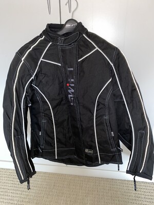 Swift Ladies Womens Motorbike Jacket Black Slim Fitted SMALL
