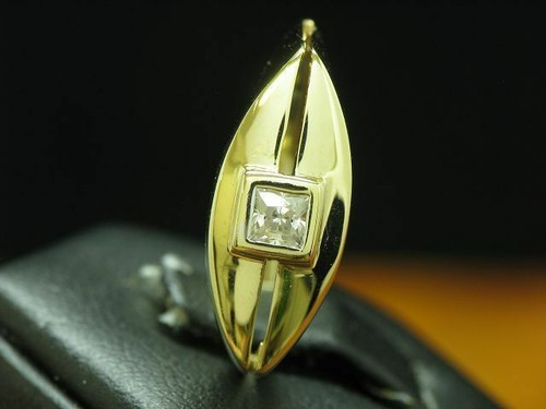 Anillo de oro 8kt 333 con ribete solitario de circonitas / RG 53,5 / 2,6g - Imagen 5 de 6