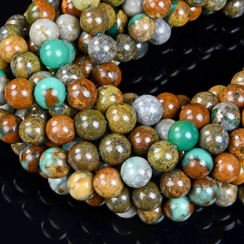 Natural Rare Pyrite in Chrysoprase Jade Round 6MM 8MM 10MM Loose Beads (A296) - Picture 3 of 3